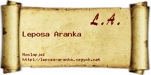 Leposa Aranka névjegykártya
